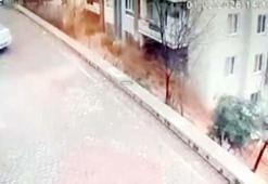 Gaziantep’te istinat duvarının çökmesi kamerada