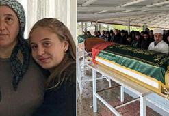 Otobüs kazasında ölen anne ve kızı son yolculuğuna uğurlandı