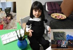 SMA'lı Esra kampanyası için resim yapıyor