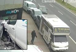 Avcılar'da alkollü sürücünün 4 araca çarptığı kaza kamerada