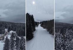Uludağ Milli Parkı’nda kar manzarası dronla görüntülendi