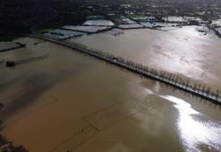 Muğla'da su altında kalan tarım arazileri dronla görüntülendi