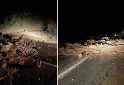 Bolu'da yağmur heyelana neden oldu, ilçe yolu ulaşıma kapandı