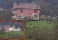 Kastamonu'da heyelan nedeniyle 2 katlı ev çöktü; o anlar kamerada