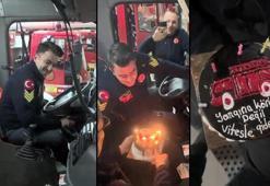 İtfaiyenin baş şoförüne endişelendiren doğum günü kutlaması