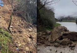 Mahalle yolu heyelan nedeniyle ulaşıma kapandı