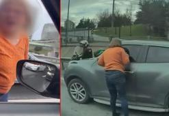 Şişli’de trafikte tartıştığı aracın camını yumruklayıp aynasını kırdı