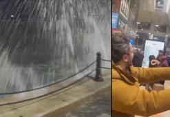 İstanbul'da fırtına nedeniyle bazı binaların çatısı uçtu, denizde dev dalgalar oluştu
