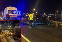 Otomobilin çarptığı özel halk otobüsü devrildi: 5 yaralı