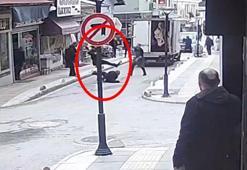 Tabanca ile vurup tekmeledi; o anlar kamerada