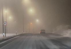 Develi-Erciyes yolunda sis sürücülere zor anlar yaşattı