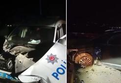 Hatay'da cip, polis aracına çarptı: 2 yaralı