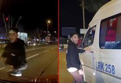 Beşiktaş’ta minibüs şoförü tartıştığı sürücünün aracının önünü kesti