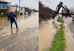 Enez'de sağanak; su baskınları yaşandı