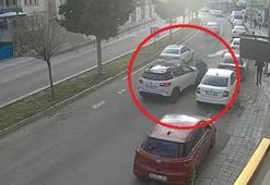 Mardin'de cipin çarptığı öğretmen yaralandı; kaza kamerada