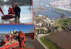 Edirne'de nehirlerin debileri arttı, köprüler trafiğe kapatıldı