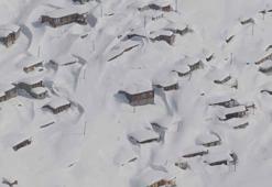 Yaylada kar kalınlığı 3 metreyi aştı; evler kayboldu