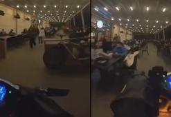 Kafede motosikletiyle müşterilerin arasında dolaşan sürücüye 6 bin 457 TL ceza