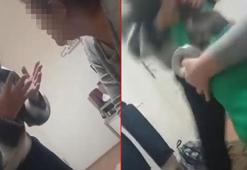 Üvey babanın, 9 yaşındaki çocuğa şiddeti kamerada