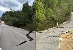 Kastamonu'da heyelan nedeniyle sahil yolunda yarıklar oluştu