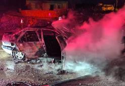 Hareket halindeyken alev alan otomobil yandı