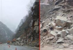 Gümüşhane-Giresun kara yolunda heyelan