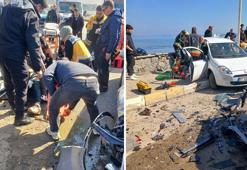 İki otomobil çarpıştı; 1 ölü, 5 yaralı