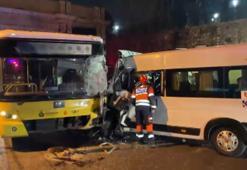Beşiktaş’ta İETT otobüsü ile servis minibüsü çarpıştı: 2 yaralı