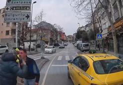 Üsküdar’da yol verme kavgası kamerada