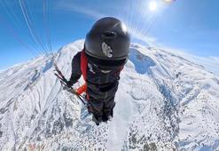 Yarasa adam Ergan Dağı Kayak Merkezi'nde uçtu