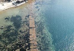Bodrum'da deniz çekildi, tarihi 'Kral Yolu' ortaya çıktı