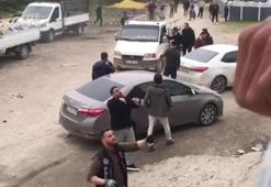 Hükümlüyü yakalamaya giden polise direndiler