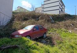 Otomobil şarampole uçtu; baba ile araçtan atlayan oğlu yaralandı