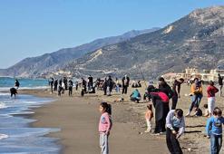 Samandağ sahilinde hafta sonu yoğunluğu