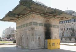 Tarihi Tophane Çeşmesi'ne ateş yakarak zarar veren şüpheli adliyeye sevk edildi