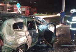 Hatay'da kaza sonrası otomobil alev alev yandı: 1 yaralı