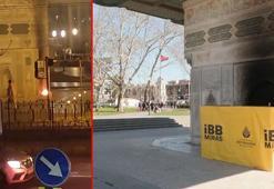 Tophane Çeşmesi'nin yandığı anlar kamerada; şüpheli tutuklandı