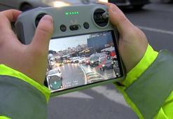 Ümraniye'de dron destekli 'kaynak' denetimi; 9 sürücüye ceza