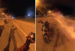 Havai fişekleri peş peşe arkadaşlarının üzerine ateşledi, o anlar kamerada