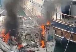 Fethiye’de yelkenli tekne yandı