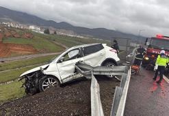 Bariyer otomobile saplandı: 1 ölü, 2 yaralı