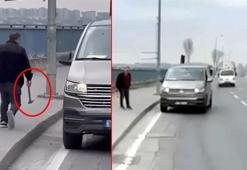 Avcılar'da trafik tartışması; aracından çekiçle indi, kamerayı görünce geri döndü