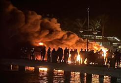 Bodrum’da marinada çıkan yangında 8 motoryat alev alev yandı