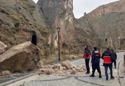 Soğanlı Vadisi’nde kaya parçası düştü