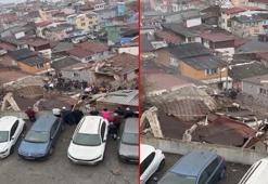 Fatih'te 2 binanın çökmesinin ardından yaşananlar kamerada