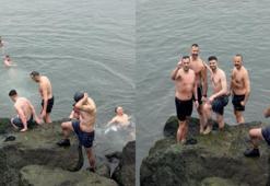 10 derece sıcaklıkta denize girdiler
