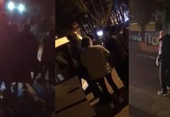 Hasarlı kaza sonrası sürücünün darbedildiği anlar kamerada