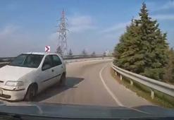 Ters yönde ilerleyen otomobilin sürücüsüne ceza