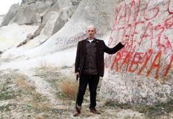 Kayseri'de peribacalarına sprey boyalı tahribat