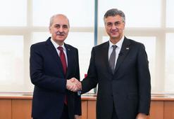 TBMM Başkanı Kurtulmuş, Hırvatistan Başbakanı Plenkovic ile bir araya geldi